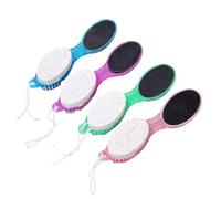 KIXZSAZ Pieds professionnels Double face soins des pieds dissolvant de peau brosse talons grattoirs outils de meulage pédicure beauté épurateur, Ensemble de quatre couleurs