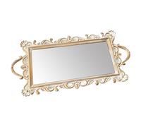 KIXZSAZ Plateau miroir pour parfum, table basse, commode, plateaux décoratifs élégants rehaussant l'espace de vie, plateau de service à bibelots fonctionnel et tendance avec poignée, chambre à coucher