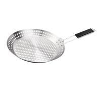 KIXZSAZ Poêle à barbecue ronde en acier inoxydable Pour assurant une répartition uniforme de la chaleur, idéale pour le camping, les fêtes sur la plage et les grillades en plein air.