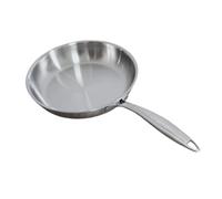 KIXZSAZ Poêle à frire durable, poignée confortable, polyvalente, en acier inoxydable, indispensable dans toute cuisine pour faire sauter et cuire au four, Argent, M