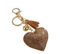 KIXZSAZ Porte-clés Pendentif Porte-clés en Forme de Coeur Porte-clés avec Strass romantiques Pendentif Porte-clés Coeur Porte-clés Amour, Orange