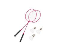 KIXZSAZ Raquettes de Badminton, équipement Professionnel pour s'amuser en Famille, Volants en Nylon, Jeu de Jardin Facile à Transporter, Grip de Raquette, balles de qualité, Rose, 67 cm