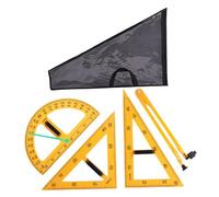 KIXZSAZ Règle à grands chiffres pour l'enseignement des mathématiques et du dessin géométrique en classe ; outil de dessin format ; aide pédagogique, Jaune, 4 pièces