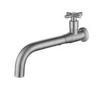 KIXZSAZ Robinet Compact simple froid, Installation facile, ajustement universel, robinet de lavabo en métal, robinet d'évier mural longue durée, 01 Argent