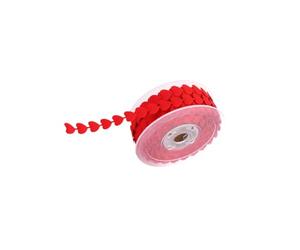 KIXZSAZ Ruban cœur Polyvalent, idéal pour Les Loisirs créatifs, la Confection de Fleurs et la Couture. Rouleau de 20 mètres en Polyester gaufré. Parfait pour la décoration