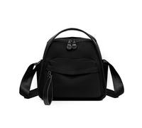 KIXZSAZ Sacs en Nylon, sac à main indispensable pour les navetteurs, polyvalent, grande capacité avec fermeture éclair pour l'organisation des essentiels quotidiens, noir