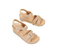 KIXZSAZ Sandales élégantes et respirantes conçues pour les pieds des femmes sandales élégantes pour femmes souples confortables et durables, abricot, trente-huit