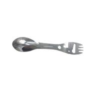 KIXZSAZ Spork de Camping multifonctionnel, ustensiles d'extérieur solides et robustes, fonctions multiples dans un ouvre-fourchette en acier inoxydable, argent
