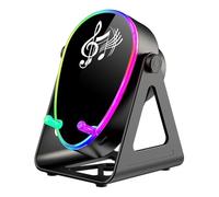 KIXZSAZ Support d'enceinte à capteur réglable à 360° avec Chargement sans Fil pour Bureau Domicile Bureau. Connexion par Induction et Bluetooth pour Un Son amplifié. Support pour téléphone, Noir