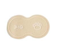 KIXZSAZ Tapis de litière pour Chat Facile à Nettoyer, Mignon et Pratique, Garde la Maison Propre, Accessoire en PVC pour Animaux de Compagnie, Accessoire pour Chat, pour Chien, Beige