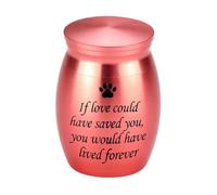 KIXZSAZ Urne en métal symbolisant Les Petits Souvenirs durables, Impression rapprochée, Patte d'animal de Compagnie réfléchie, urne commémorative pour Toujours, Or Rose