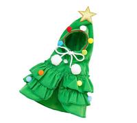 KIXZSAZ Vêtements de noël pour animaux de compagnie, Cape bicolore, châle, Transformation du chat, agréablement surpris par un doux animal compagnie noël, vert, S