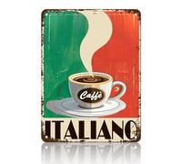KIYOYO Plaque en métal vintage italienne - Décoration murale rétro pour maison, cuisine, bureau, ferme, cour, jardin, magasin, café - 30,5 x 20,3 cm