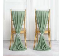 KIZAMI 10/20/30 pièces 275 x 30 cm en mousseline de soie bleu poudré nœud ruban ceinture de siège chemin de table rideaux de chaise verticaux