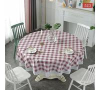 KIZAMI 180-220 cm Nappe Ronde en Plastique PVC Doux géométrique gaufrage Salle à Manger Salon imperméable Toile cirée Nappe Couverture Tapis décor à la Maison