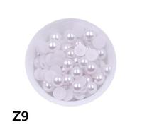 KIZAMI 50 Couleurs Tailles 6/8 / 10 mm Abs Plastique Plastique à Plat Rond Perles en Vrac Bijoux/Couvre-Chefs/Nail Art/Téléphone Décore