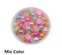 KIZAMI 50 Couleurs Tailles 6/8 / 10 mm Abs Plastique Plastique à Plat Rond Perles en Vrac Bijoux/Couvre-Chefs/Nail Art/Téléphone Décore