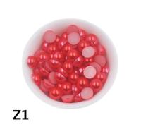 KIZAMI 50 Couleurs Tailles 6/8 / 10 mm Abs Plastique Plastique à Plat Rond Perles en Vrac Bijoux/Couvre-Chefs/Nail Art/Téléphone Décore