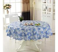 KIZAMI Nappe en Toile cirée en PVC 180 cm, résistante à l'eau, Couverture Ronde Florale pour Salle à Manger, Cuisine, Pique-Nique