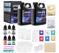 Kizaten Resine Epoxy,1000ml Resine Epoxy Transparente,1:1 Ratio,Résine époxy transparente et durcisseur,Convient à la fabrication de bijoux,à la fabrication de moules et à l'artisanat