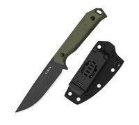 Kizer Begleiter Fix Couteau à Lame Fixe, Lame D2 Drop Point de 9,52 cm, Couteaux de Camping avec Étui Kydex, Manche en Micarta Vert, Couteau EDC pour Camping, Randonnée et Survie 1045MD3