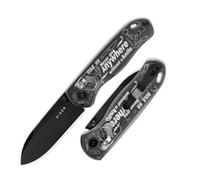 Kizer Drop Bear EDC Couteau de Poche, 2,97" Lame Nitro-V Manche en Acrylique Couteau Pliable avec Ouverture par Bouton-Poussoir, Verrouillage à Embrayage Couteaux EDC pour Hommes et Femmes V3619A14