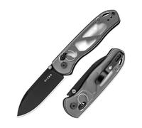 Kizer Drop Bear EDC Couteau de Poche, 2,97" Lame Nitro-V Manche en Acrylique Couteau Pliable avec Ouverture par Bouton-Poussoir, Verrouillage à Embrayage Couteaux EDC pour Hommes et Femmes V3619A9
