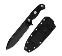 Kizer Drop Bear Fix 7 Couteau à Lame Fixe, 16,53 cm Lame 1095 Couteau de Randonnée avec Manche G10 et Pommel Marteau, Couteaux de Survie à Soie Entière avec Étui et Clip Rotatif, 1103A2