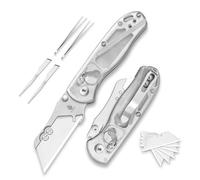 Kizer Drop Bear (Version à Double Vis) Couteau Utilitaire Pliable, Cutter à Verrouillage à Embrayage Couteau de Poche EDC avec 10 Lames de Rasoir, Couteaux de Poche avec Clip de Poche V3619JA5