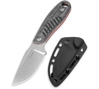 Kizer Hare Couteau à Lame Fixe avec Étui, Lame Nitro V de 8cm Couteau de EDC avec Manche en Micarta Noir et G10, Petits Couteaux de Randonnée à Porter autour du Cou, Couteaux de Camping 1077A2