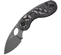 Kizer Microbe 14C28N, Gray Stonewashed, Vortex Micarta V2742A5