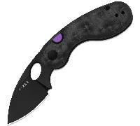 Kizer Microbe M390, Matte DLC Ultra, Fat Carbon Black Dune