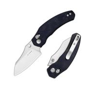 Kizer Mini Bulldog Couteau de Poche, Couteaux Pliable à Lame Sheepsfoot Nitro V de 6,38 cm, Manche Richlite, Verrouillage Clutch Lock, Couteau EDC pour la Randonnée, le Camping et la Chasse V3672SA3