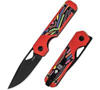 Kizer Mini Militaw Couteau de Poche pour EDC, 2,82'' Lame Nitro V Couteaux Pliable, Manche G10 Multicolore Petit Couteau EDC avec Clip de Poche, Couteaux de Camping V3634SA2