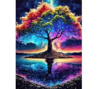KIZIFI 5D Diamond Painting Adulte Arbre de la Vie, DIY Peinture Diamant Kit, Diamant Painting Kit Complet Square Diamant Strass Point de Croix Cristal Painting pour Cadeaux et Décoration 60x80cm