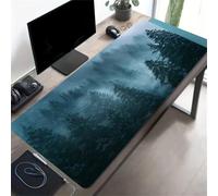 KIZIFI Grand Tapis de Souris Gaming XXL 1200x600x2 mm, Brume Forestière, sous-Main de Bureau Antidérapant avec Bords Cousus pour PC, Clavier et Jeu