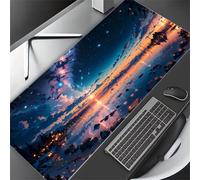KIZIFI Grand Tapis de Souris XXL 600x300x3 mm, Paysage Coucher de Soleil, Surface Performante Optimisée pour Capteur, Bords Cousus Finis, Base Antidérapante, Accessoire de Bureau et Gaming Décoratif