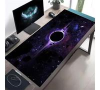 KIZIFI Tapis de Souris de Jeu 900x400x3 mm Extended XXL Clavier Pad de Table Violet Espace Grand Tapis de Souris avec Base en Caoutchouc antidérapant, Améliore la précision et la Vitesse
