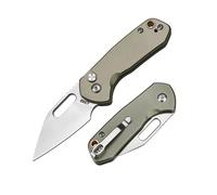 Kizlyar CJRB Pyrite Mini Couteau de poche Wharncliffe manche en aluminium exclusif J1933 en acier poudré AR-RPM9 avec roulements à billes en céramique