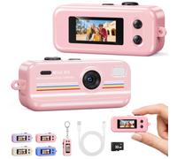 Kizmyee Mini Appareil Photo Porte-clés, Caméra Rétro Compacte 1080P FHD | 2MP, écran couleur 0,96 pouces, objectif avant et arrière, 11 filtres, port type-c, pour voyages, vlogging, loisirs