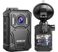 KJ23PRO 2K Caméras de Corps, 256 Go intégrée avec Vision Nocturne, Batterie 4000 mAh pour 15 Heures d'enregistrement, IP66, adapté aux Forces de l'ordre et à la sécurité