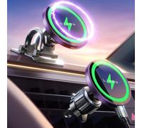KJAKL-15W Support Telephone Voiture Induction, Chargeur Magsafe Voiture¿Rotation à 360°/Puce Intelligente¿ Telephone Voiture Magnétique Chargeur sans Fil iPhone 16 15 14 13 12 Pro Max Violet