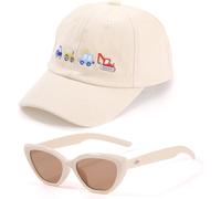 Kjakl-Casquettes De Baseball Pour Garçons Lunette De Soleil Enfant Set, Voiture Chapeau De Soleil Réglable Casquette Baseball Festival Lunette Sunhat Chapeau Pour Filles Les D'extérieur Accessoires D