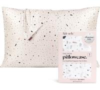 Kjakl-Housse De Coussin Satin Avec Fermeture Éclair Pour Cheveux & Peau - Plus Douce Que La Soie, Housse Lisse, Lavable En Machine, Anti-Rides, Refroidissante, Taille Queen/Standard - Blanc Terrazzo