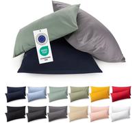KJAKL-Housse Oreiller 40x80 Coton - Lot de 2 - certifiée Oeko-TEX - taie Coussin Premium Lavable en Machine - taie Oreiller 40x80 Douce - Jersey - Confortable et Facile à Entretenir - Couleur Noir
