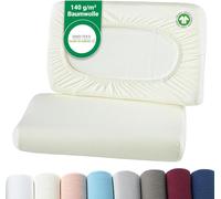 Kjakl-- Housses De Coussin Bio 2 Pièces Pour Oreillers Cervicaux Et Oreillers De Santé 97% Coton Certifié Gots + 3% Élasthanne Env. 45-60 X 30-40 Cm \U2013 20 Cm De Hauteur Naturel