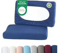 Kjakl-- Housses De Coussin Bio 2 Pièces Pour Oreillers Cervicaux Et Oreillers De Santé 97% Coton Certifié Gots + 3% Élasthanne Env. 45-60 X 30-40 Cm \U2013 20 Cm De Profondeur Marine