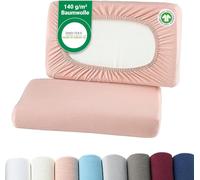 Kjakl-- Housses De Coussin Bio 2 Pièces Pour Oreillers Cervicaux Et Oreillers De Santé 97% Coton Certifié Gots + 3% Élasthanne Env. 45-60 X 30-40 Cm \U2013 20 Cm De Profondeur Vieux Rose