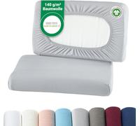 Kjakl-- Housses De Coussin Bio 2 Pièces Pour Oreillers Cervicaux Et Oreillers De Santé 97% Coton Certifié Gots + 3% Élasthanne Env. 45-60 X 30-40 Cm \U2013 20 Cm De Profondeur Argent