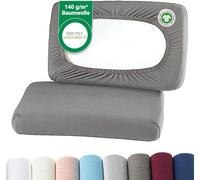 Kjakl-- Housses De Coussin Bio 2 Pièces Pour Oreillers Cervicaux Et Oreillers De Santé 97% Coton Certifié Gots + 3% Élasthanne Env. 45-60 X 30-40 Cm \U2013 20 Cm De Profondeur Anthracite